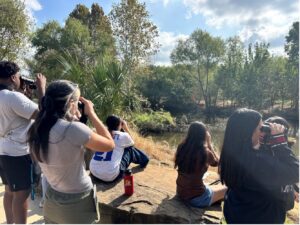 Students birdwatching