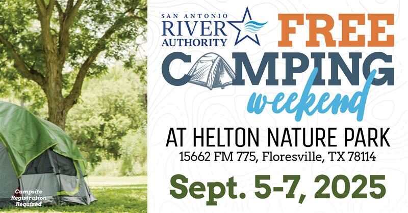 Free Camping Weekend September 5-7 at Helton Nature Park promotional graphic