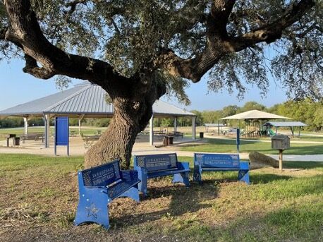 Three park benches at Helton Nature Park