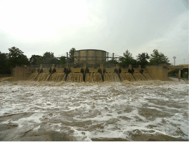High water along flood gate