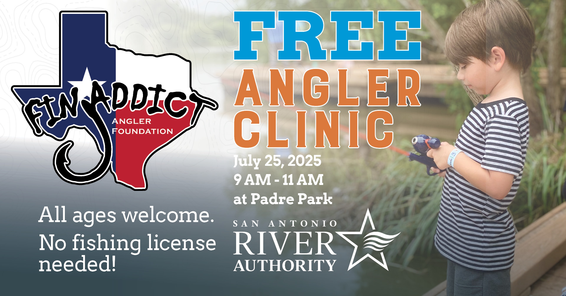 Fin Addict Fishing Clinic promotional graphic