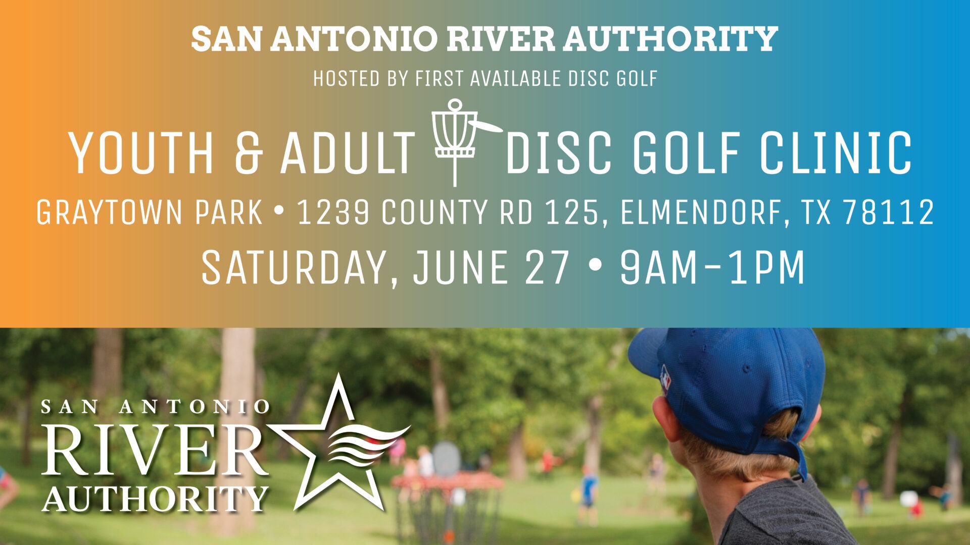 Youth & Adult Disc Golf Tournament promotional graphic
