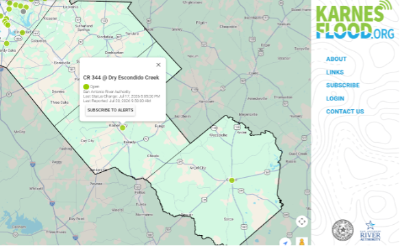 Karnes County residents can sign up to receive alerts on KarnesFlood.org