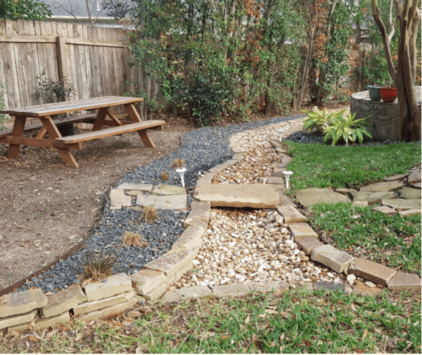 Landscaped backyard