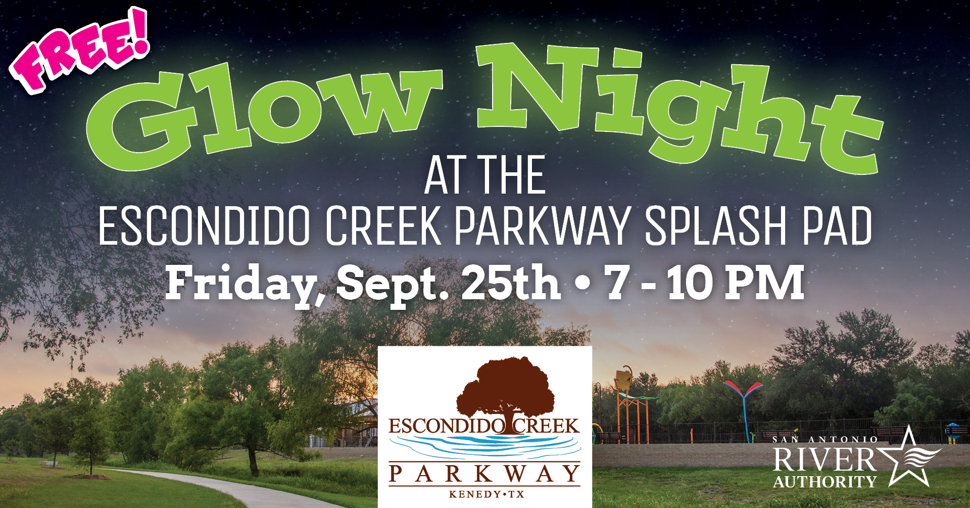Glow night at Escondido Creek Parkway