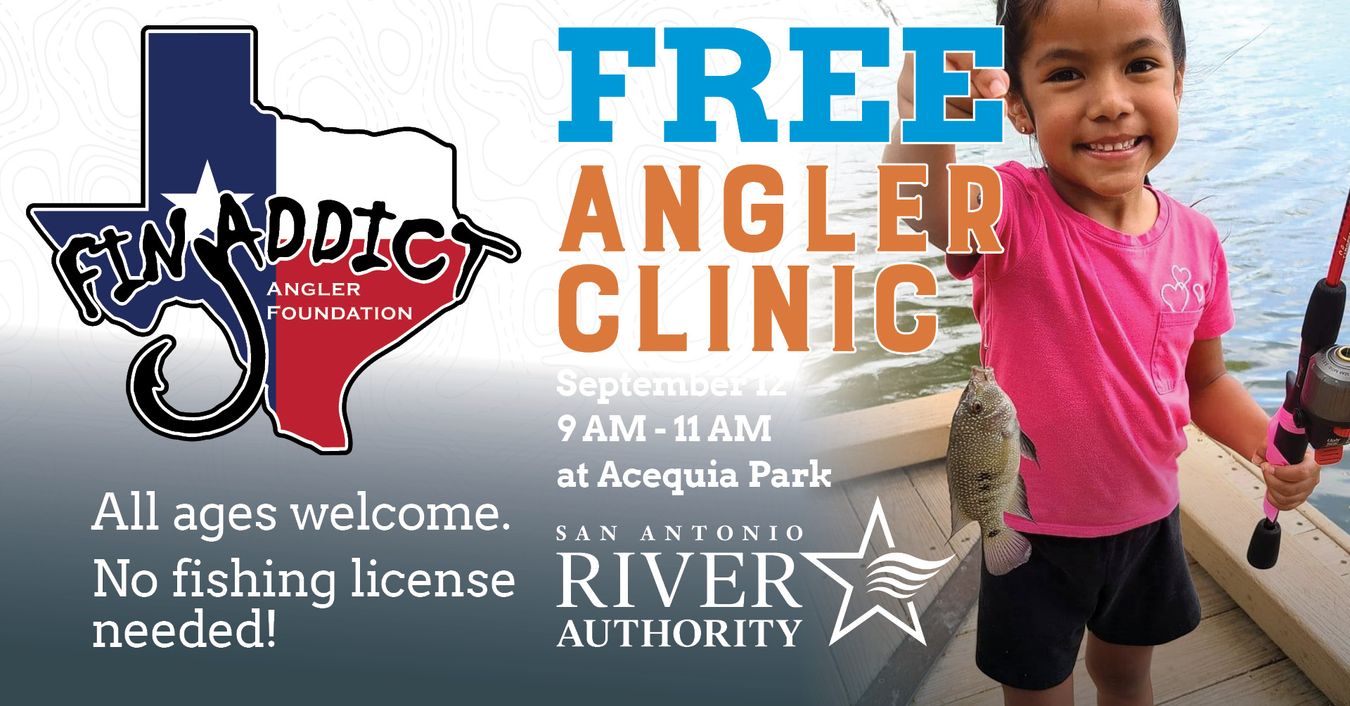 Fin Addict Fishing Clinic promotional graphic