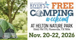 Free Camping Weekend November 20-22, 2026 promotional graphic