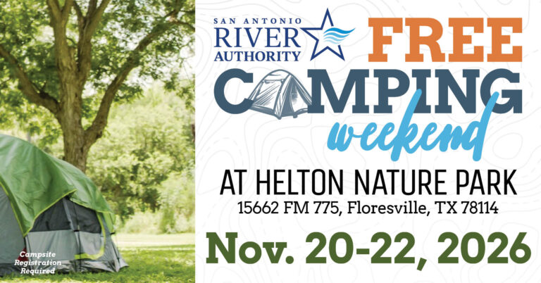 Free Camping Weekend November 20-22, 2026 promotional graphic